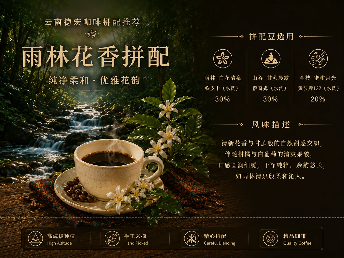 雨林花香拼配咖啡