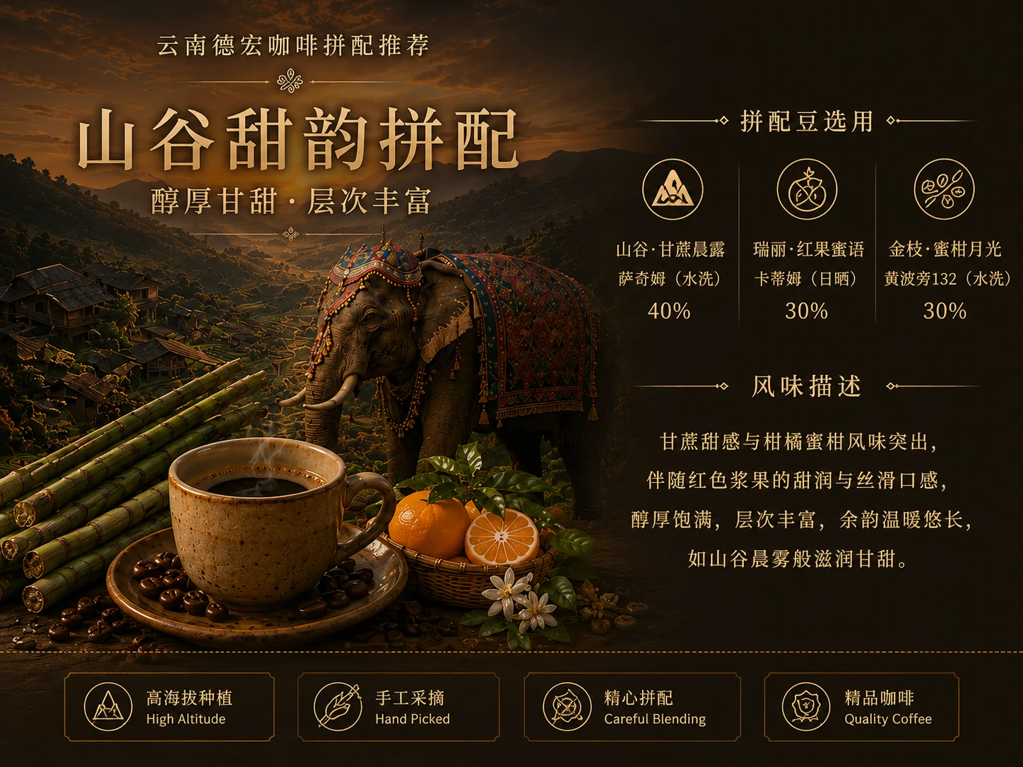 山谷甜韵拼配咖啡